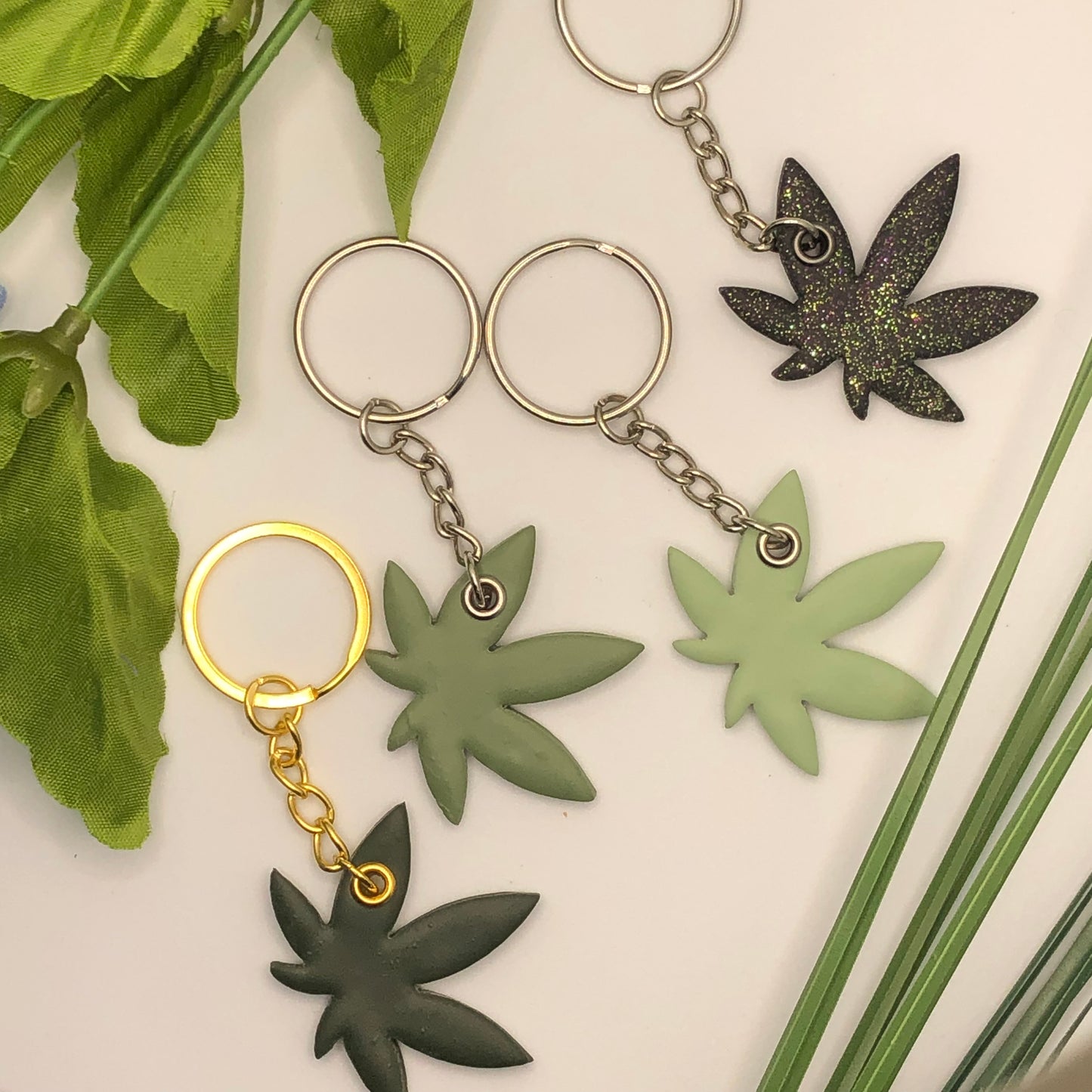 Cannabis Leaf Keychains